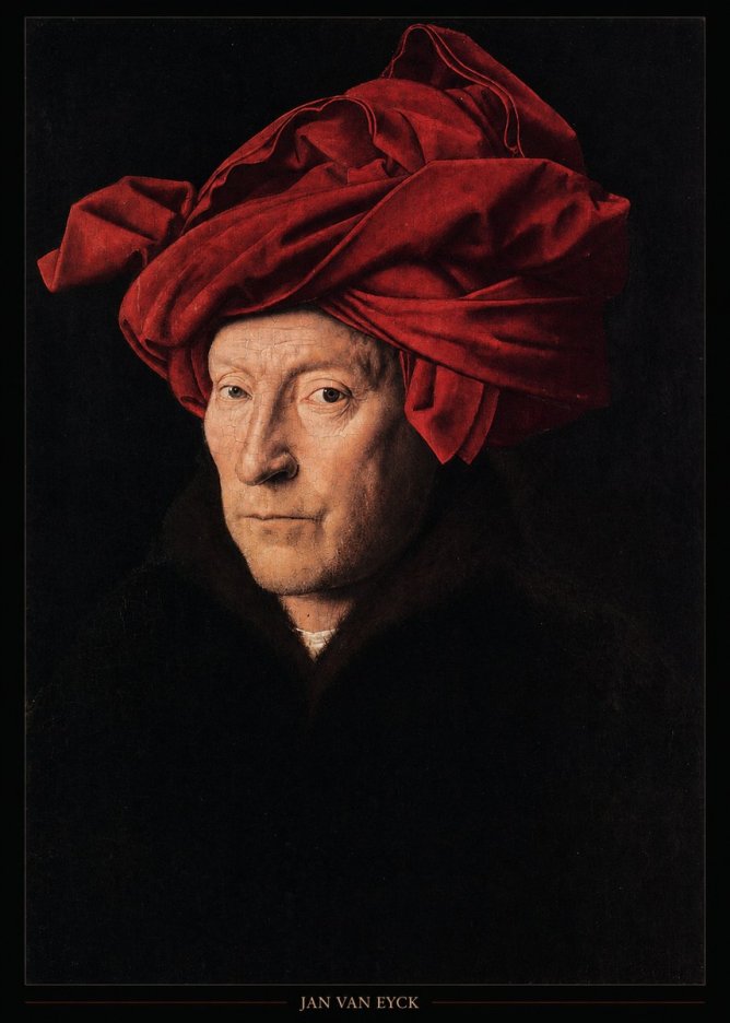 Jan van Eyck Portrait of a Man in a Turban No4 - Affiche