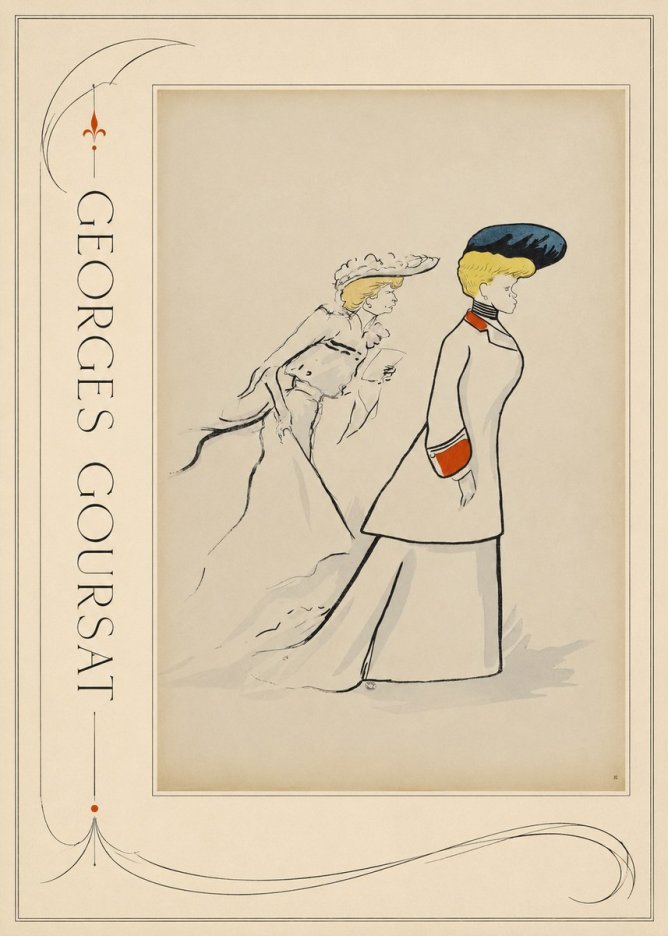 Georges Goursat Elegant Promenade No2 - Affiche
