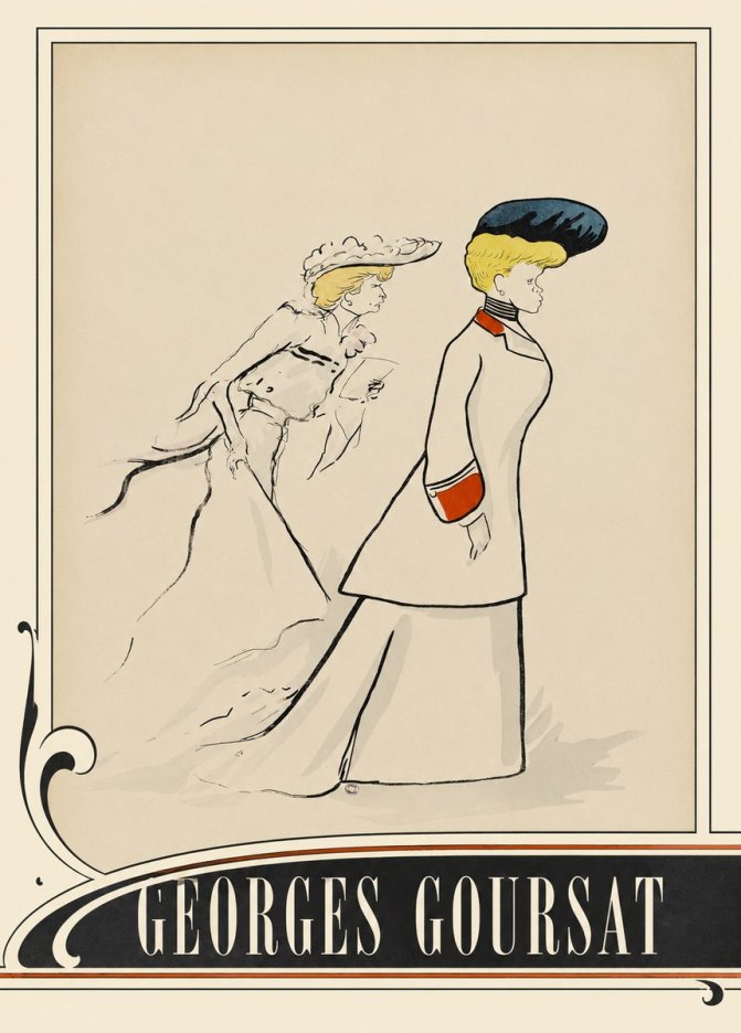 Georges Goursat Elegant Promenade No3 - Affiche