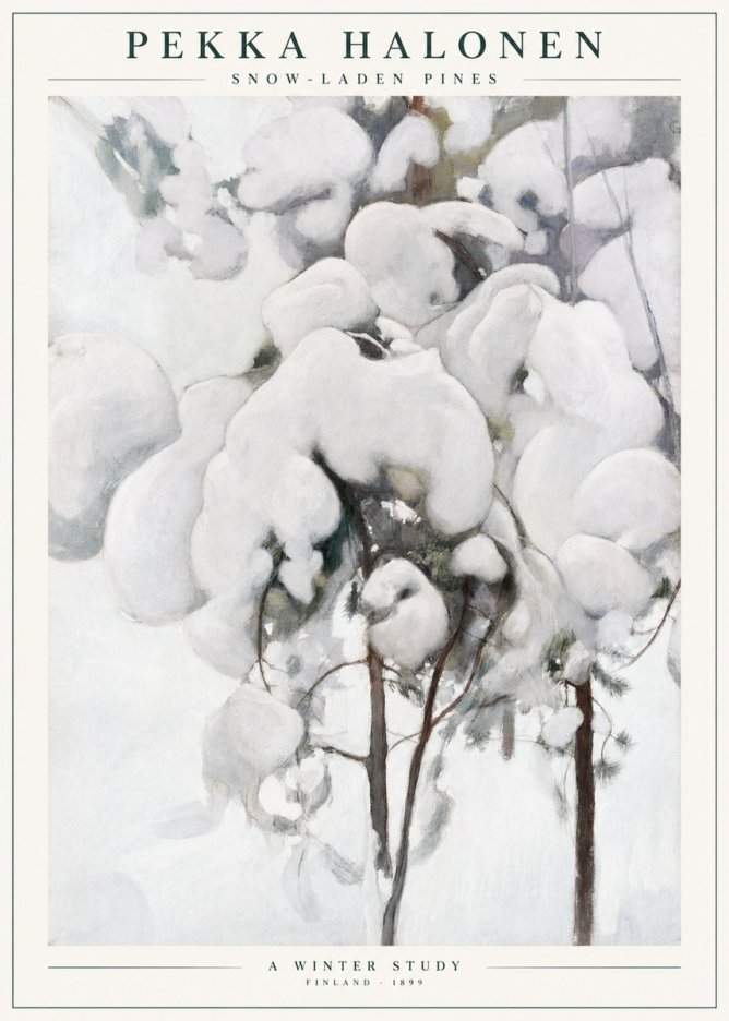 Pekka Halonen Snow-laden Pines No1 - Affiche