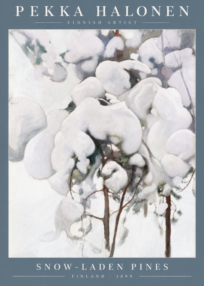 Pekka Halonen Snow-laden Pines No3 - Affiche