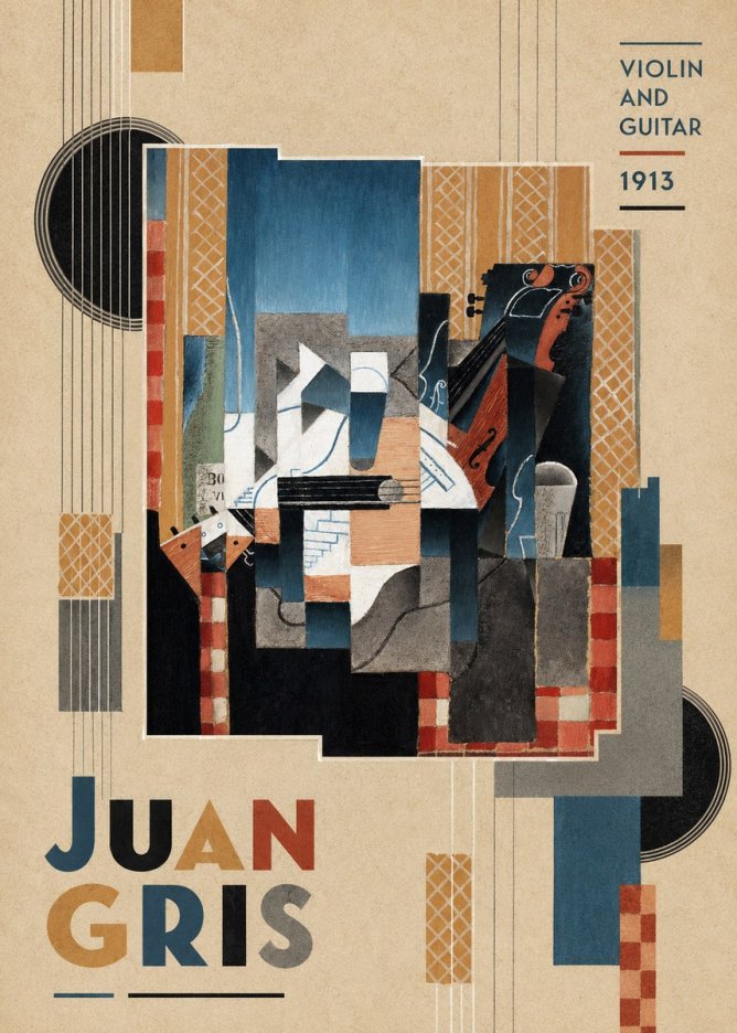 Juan Gris Violin and Guitar I No6 - Affiche