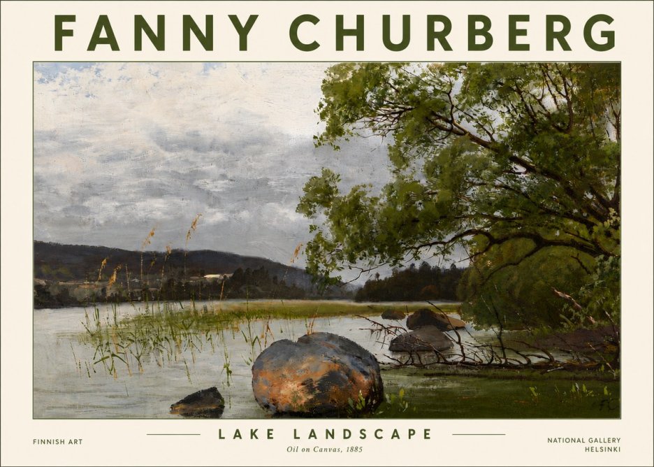 Fanny Churberg Lake Landscape No6 - Affiche