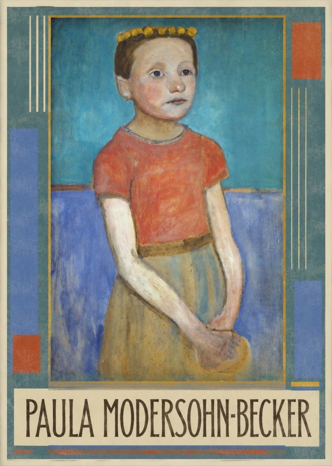 Paula Modersohn-Becker Girl with Crown No1 - Affiche