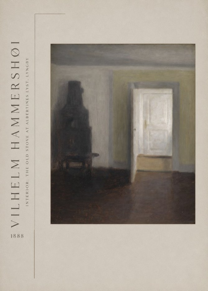 Vilhelm Hammershøi Interior: the Old Stove at Albertines Lyst, Lyngby No2 - Affiche