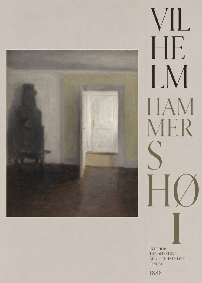 Vilhelm Hammershøi Interior: the Old Stove at Albertines Lyst, Lyngby No5 - Affiche