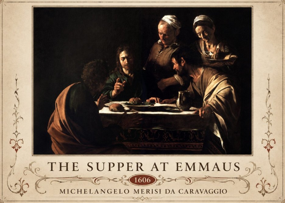 Michelangelo Merisi da Caravaggio The Supper at Emmaus II No6 - Affiche