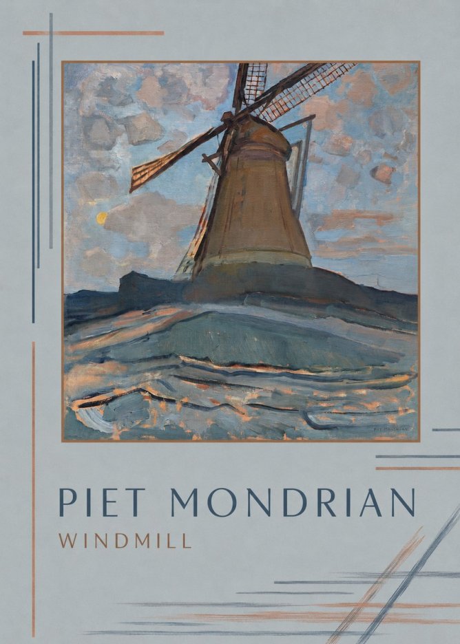 Piet Mondrian Windmill No1 - Affiche