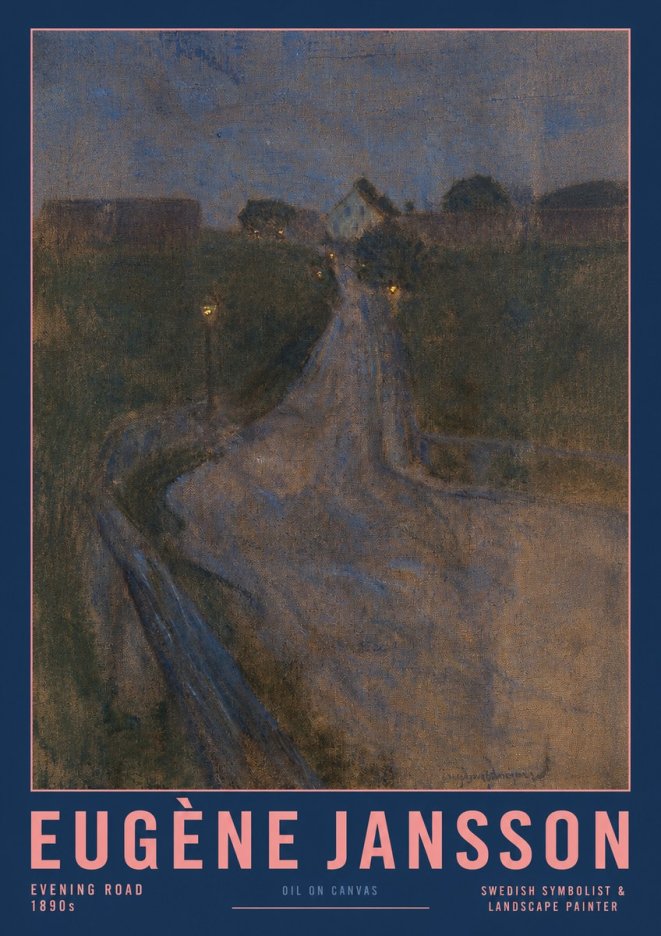Eugène Jansson Evening Road No2 - Affiche