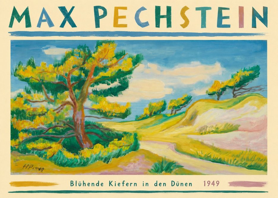 Max Pechstein Blühende Kiefern in Den Dünen No3 - Affiche