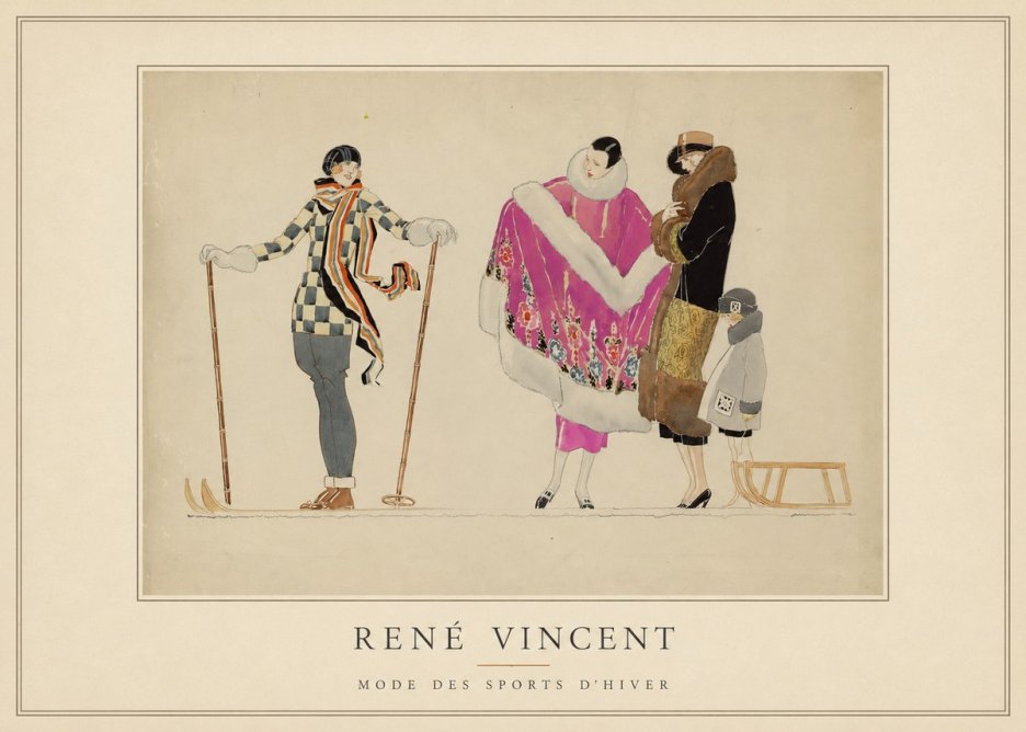 René Vincent Mode Des Sports D'hiver No5 - Affiche