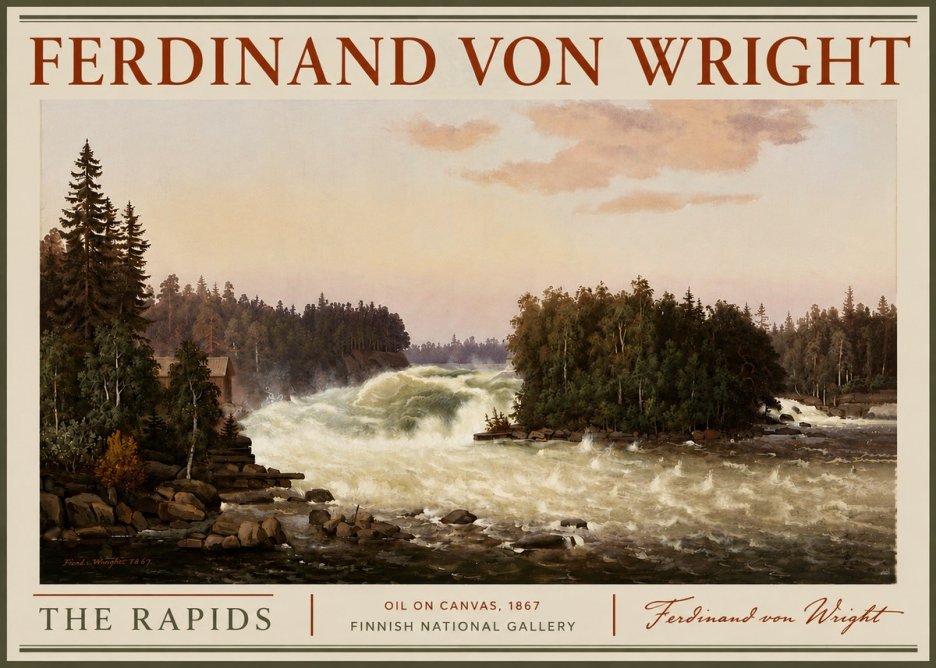 Ferdinand von Wright The Rapids No6 - Affiche