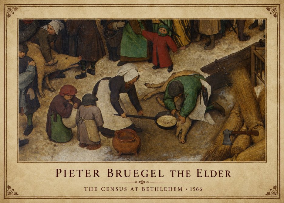 Pieter Bruegel The Census at Bethlehem VI No1 - Affiche