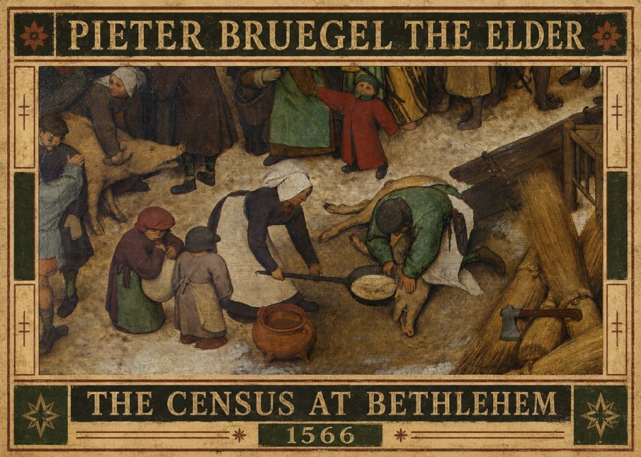 Pieter Bruegel The Census at Bethlehem VI No6 - Affiche