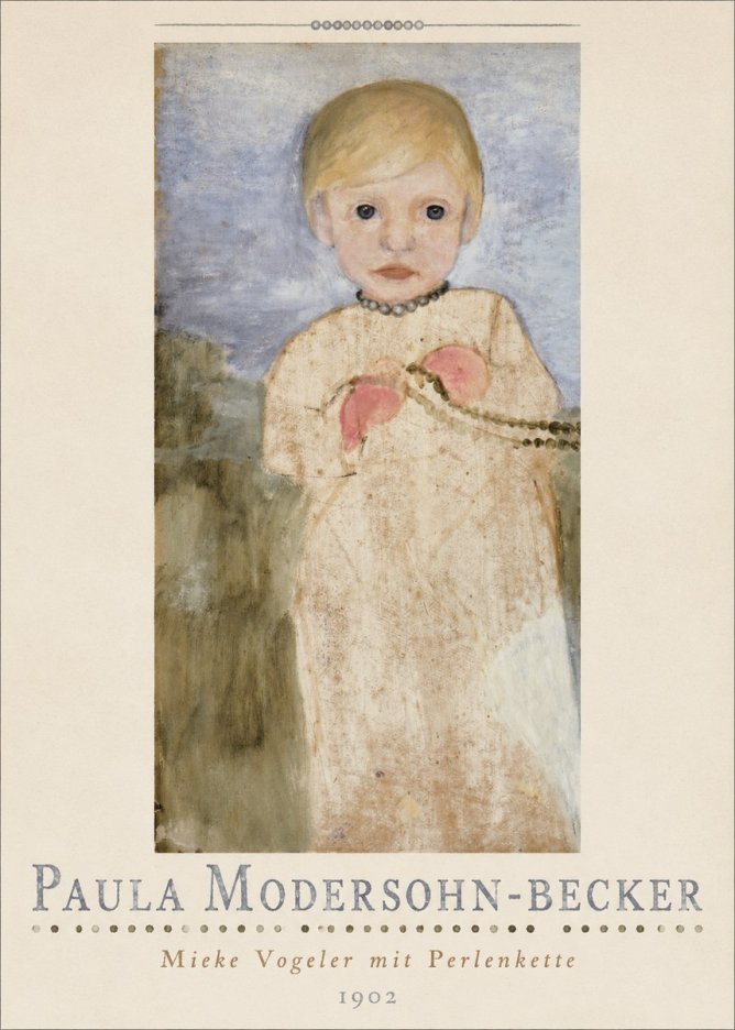 Paula Modersohn-Becker Mieke Vogeler Mit Perlenkette No4 - Affiche