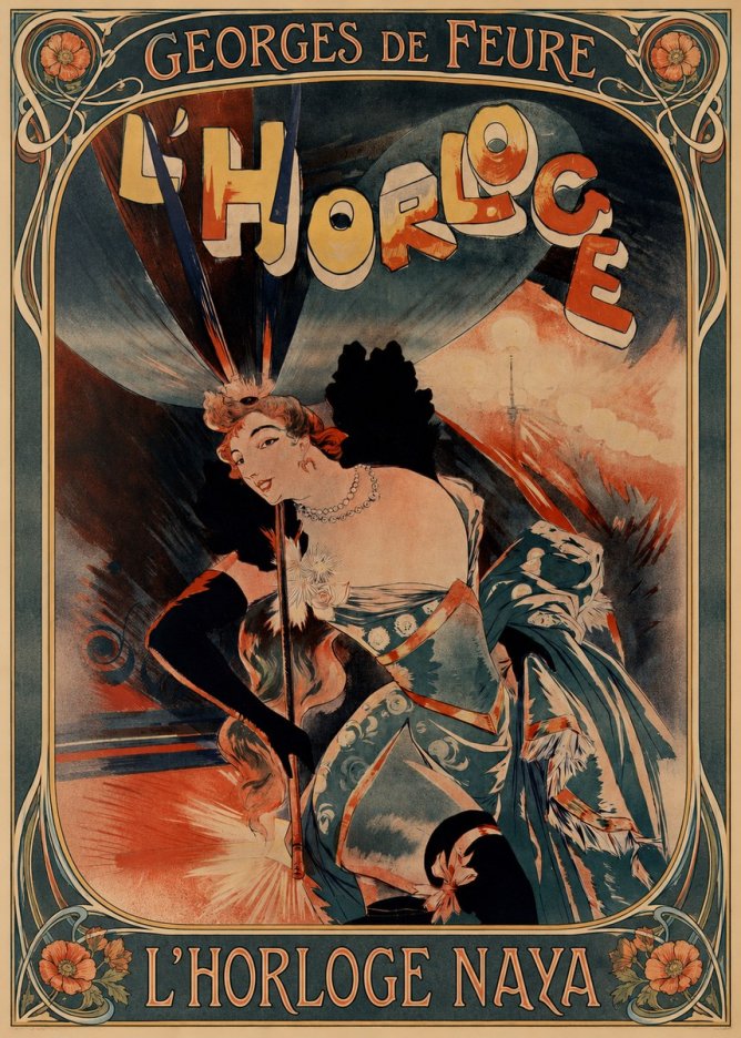 Georges de Feure L'horloge Naya No1 - Affiche