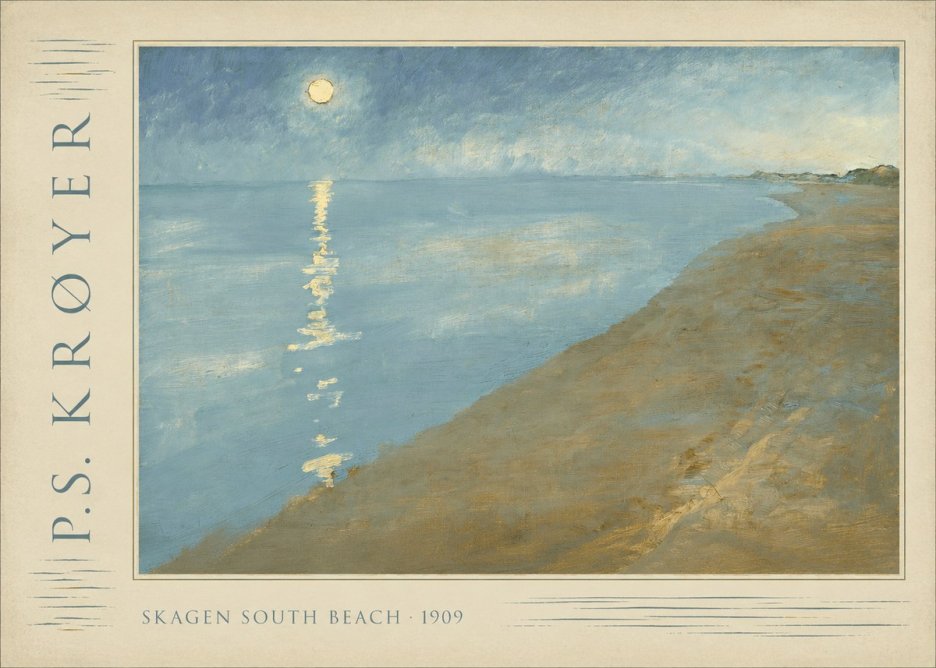 P.S. Krøyer Skagen South Beach · 1909 No2 - Affiche