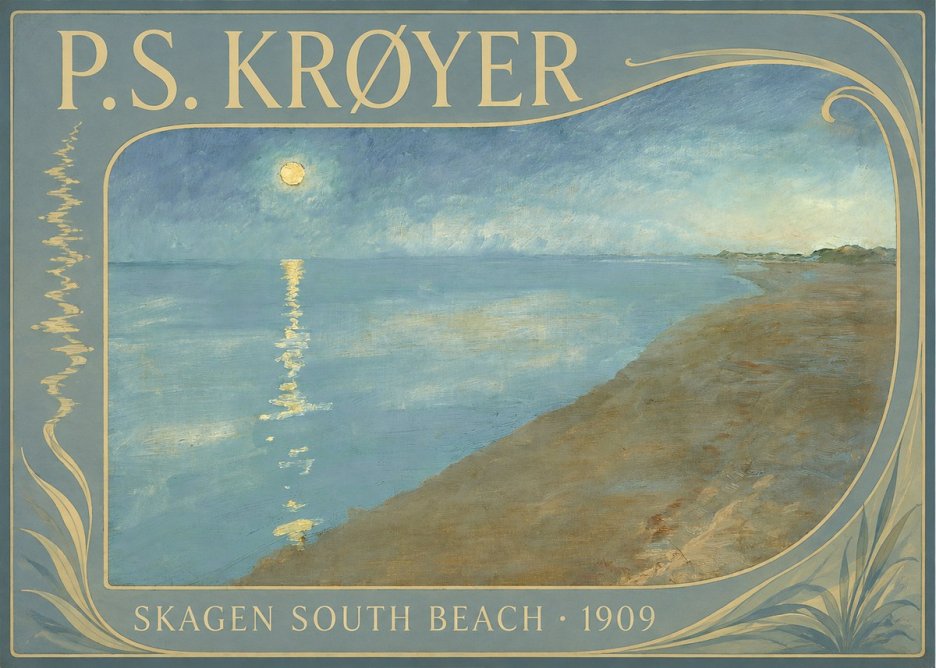 P.S. Krøyer Skagen South Beach · 1909 No4 - Affiche