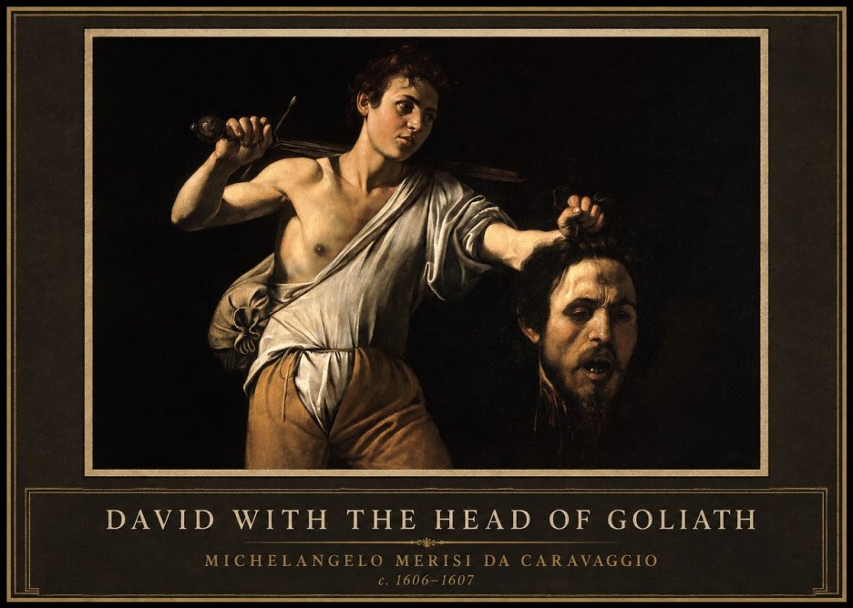 Michelangelo Merisi da Caravaggio David with the Head of Goliath V No1 - Affiche