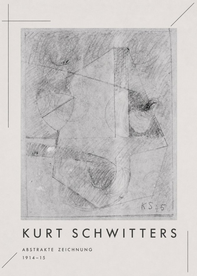 Kurt Schwitters Abstrakte Zeichnung No1 - Affiche