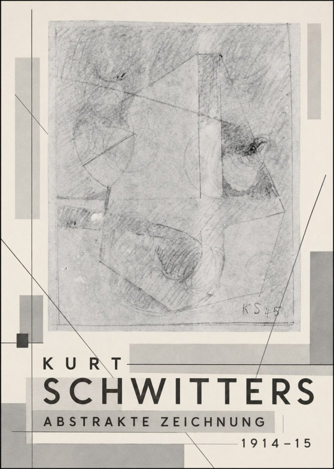 Kurt Schwitters Abstrakte Zeichnung No3 - Affiche