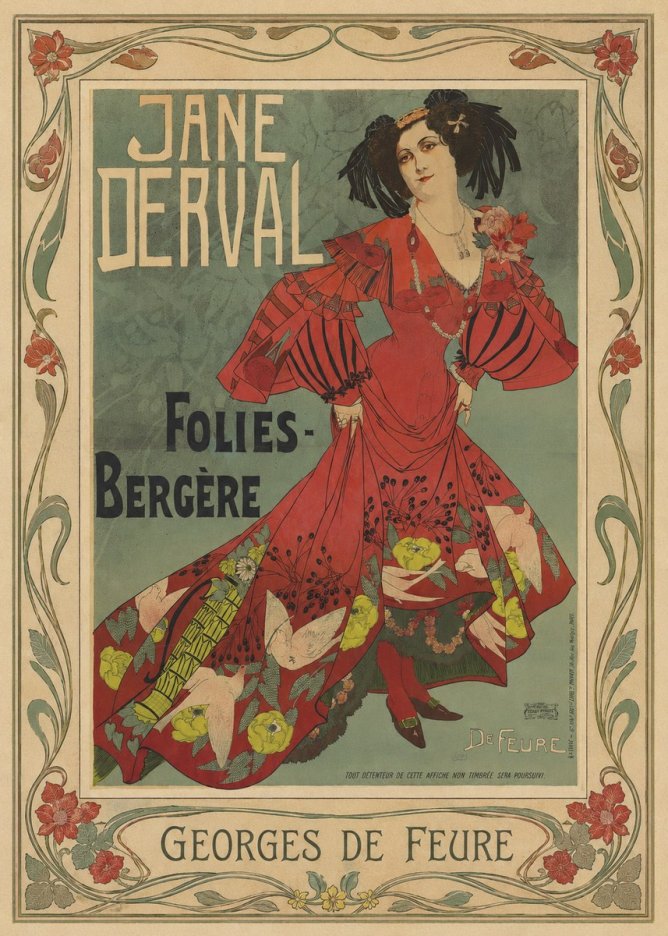 Georges de Feure Jane Derval - Folies-bergère III No1 - Affiche