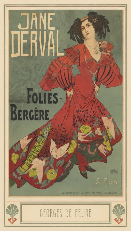 Georges de Feure Jane Derval - Folies-bergère III No3 - Affiche