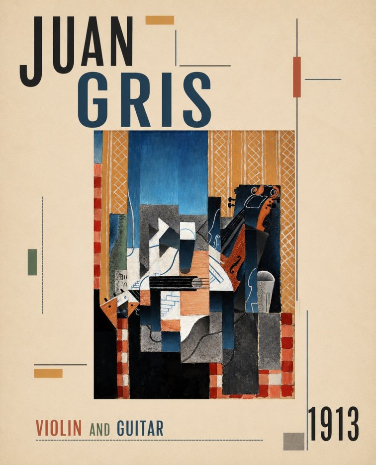 Juan Gris Violin and Guitar II No4 - Affiche