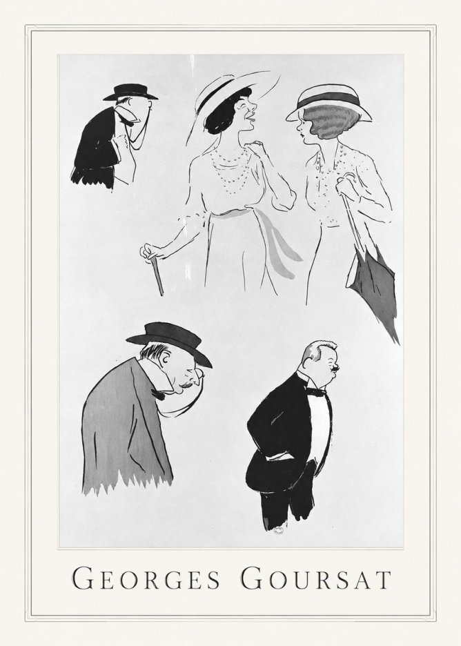 Georges Goursat Character Studies No1 - Affiche