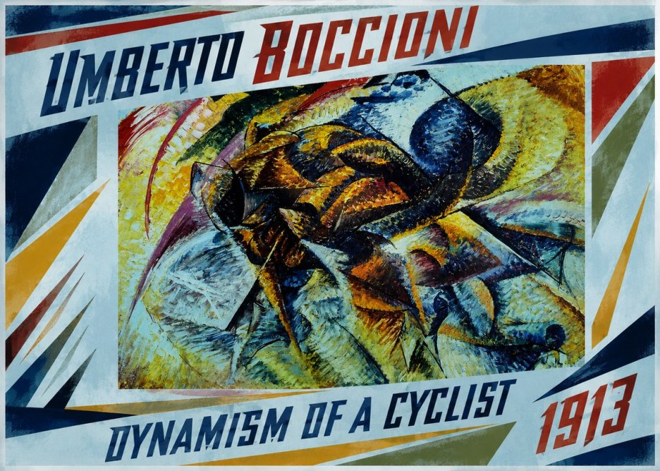 Umberto Boccioni Dynamism of a Cyclist II No1 - Affiche