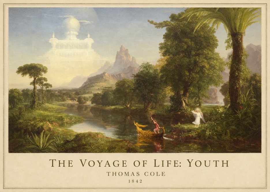 Thomas Cole The Voyage of Life: Youth V No1 - Affiche