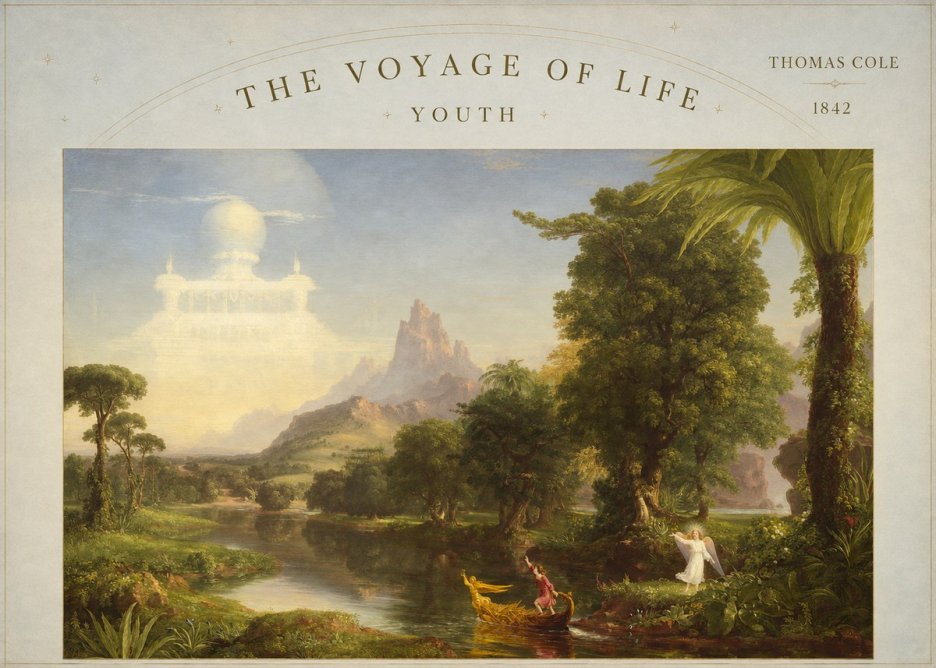 Thomas Cole The Voyage of Life: Youth V No4 - Affiche
