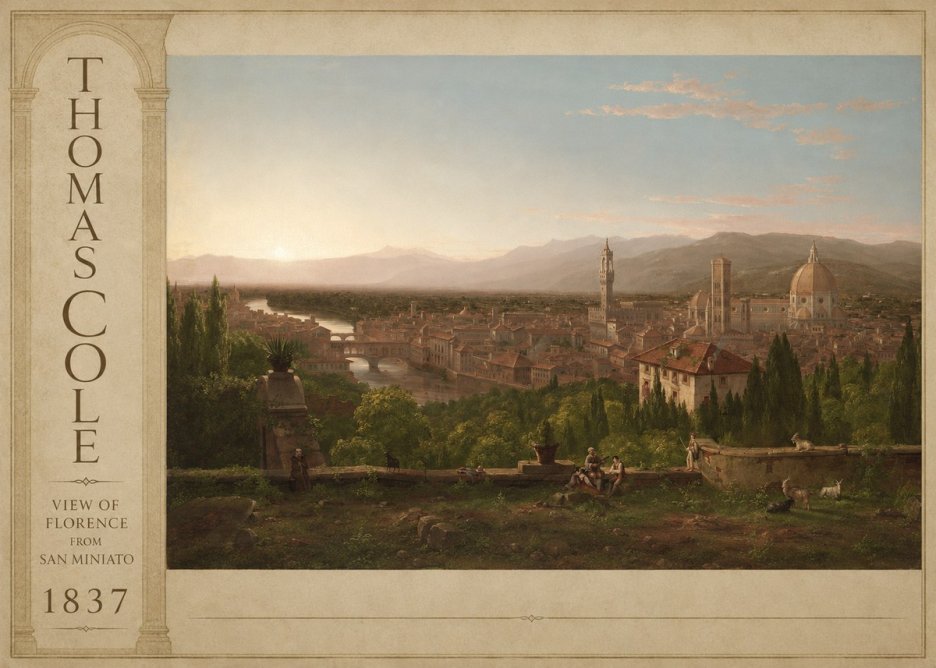 Thomas Cole View of Florence from San Miniato No2 - Affiche
