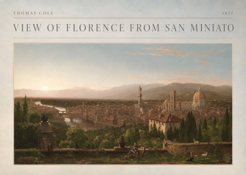 Thomas Cole View of Florence from San Miniato No4 - Affiche