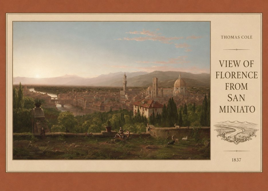 Thomas Cole View of Florence from San Miniato No5 - Affiche