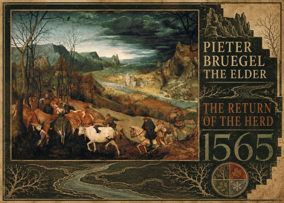 Pieter Bruegel The Return of the Herd No5 - Affiche