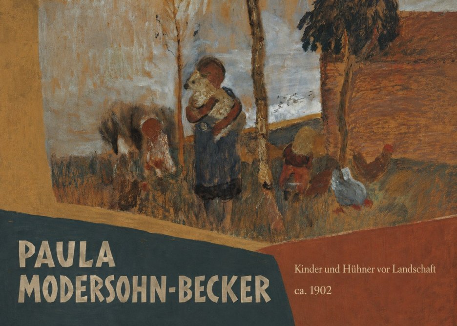 Paula Modersohn-Becker Kinder Und Hühner Vor Landschaft No5 - Affiche