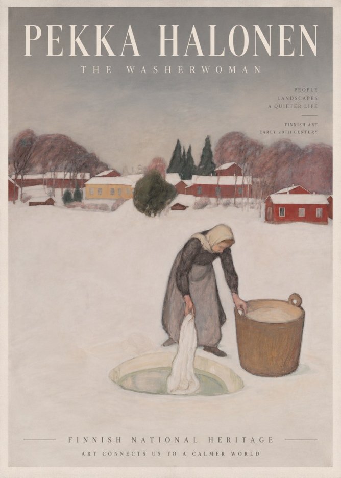 Pekka Halonen The Washerwoman No3 - Affiche