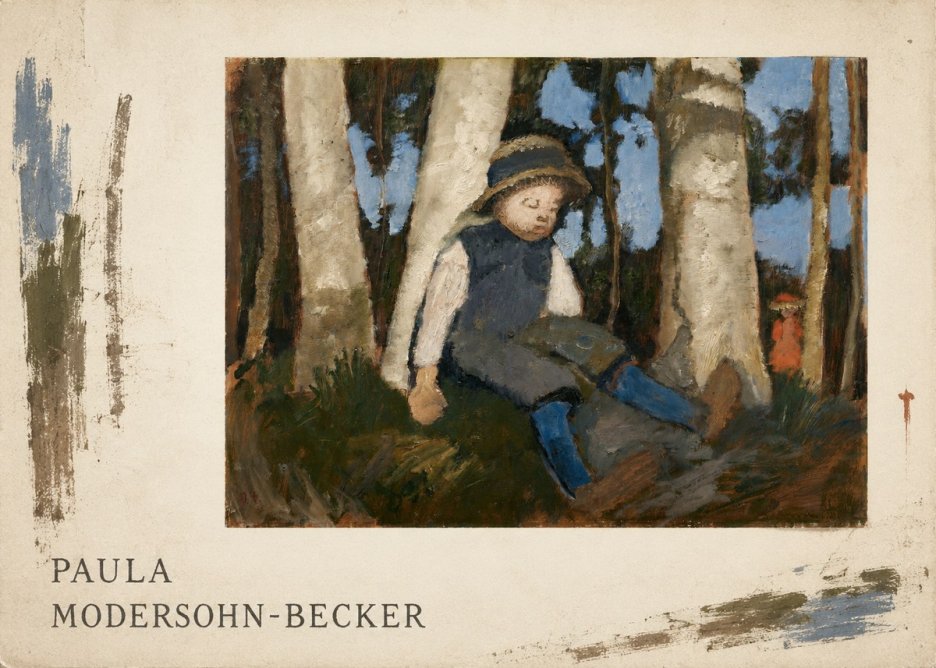 Paula Modersohn-Becker Sleeping Child in a Birch Grove No5 - Affiche