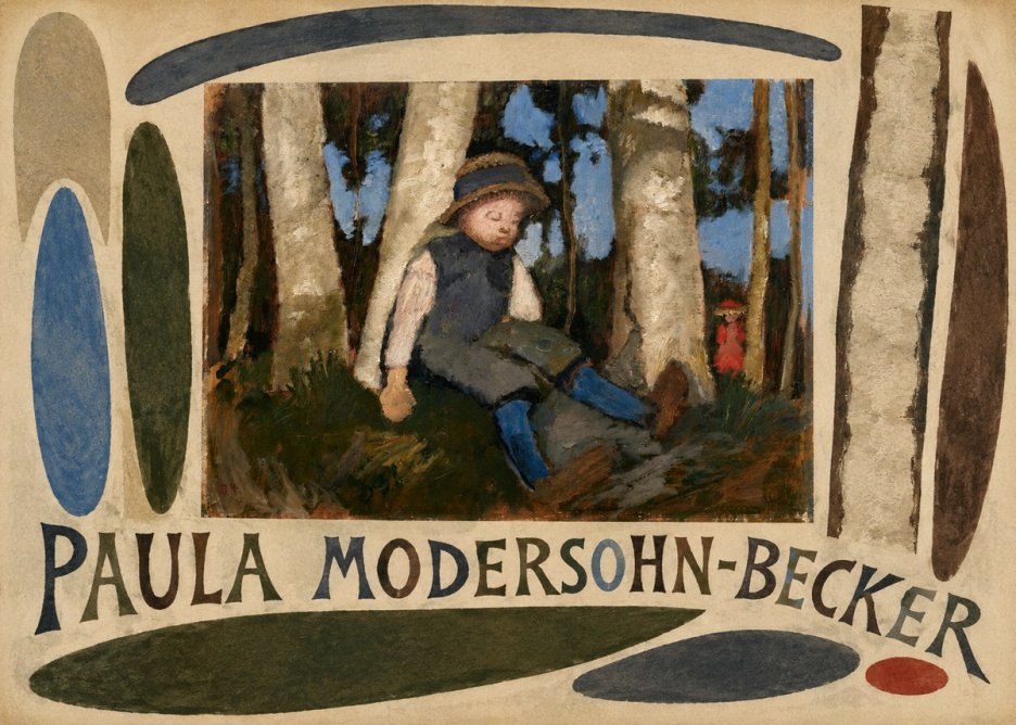 Paula Modersohn-Becker Sleeping Child in a Birch Grove No6 - Affiche