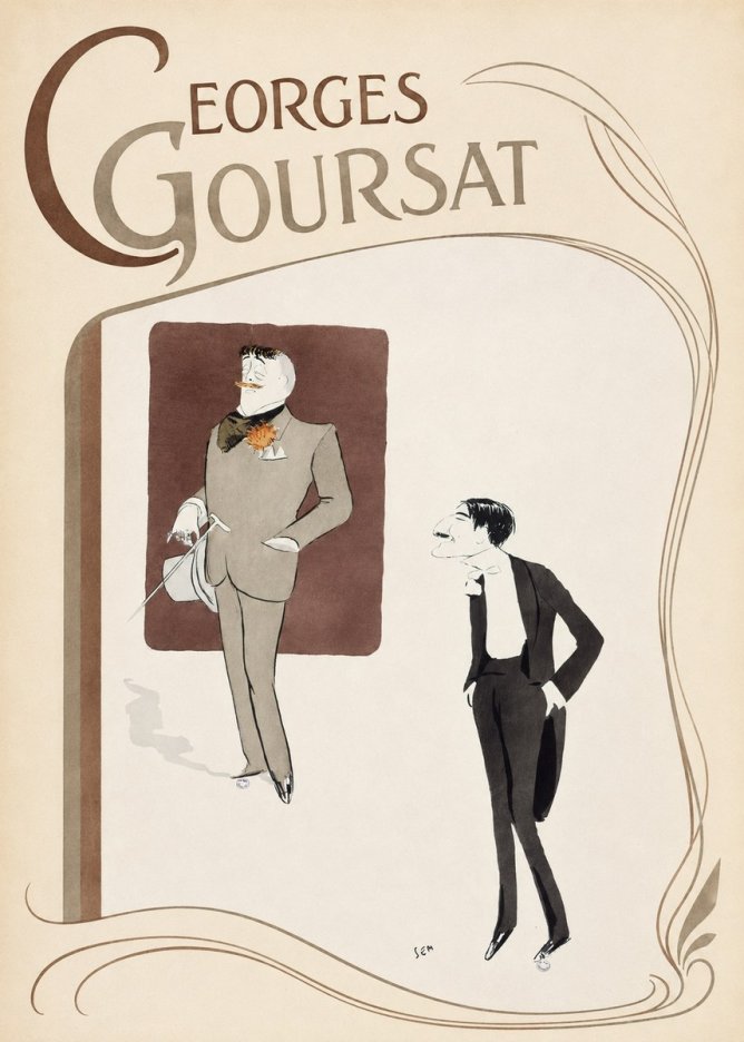 Georges Goursat High Society Caricature No2 - Affiche