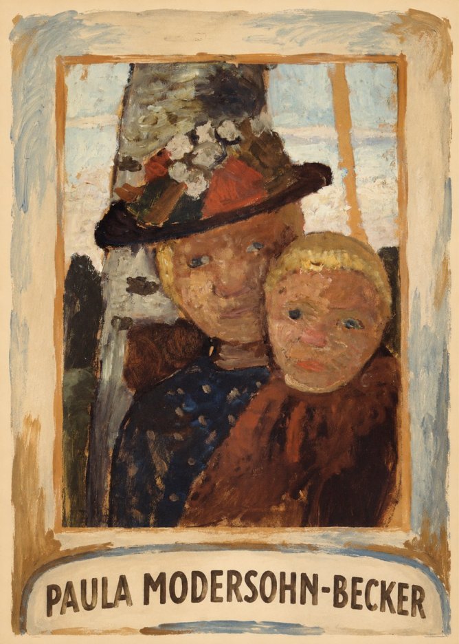 Paula Modersohn-Becker Mother and Child with Hat No3 - Affiche