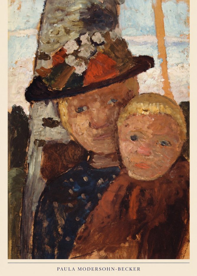 Paula Modersohn-Becker Mother and Child with Hat No6 - Affiche