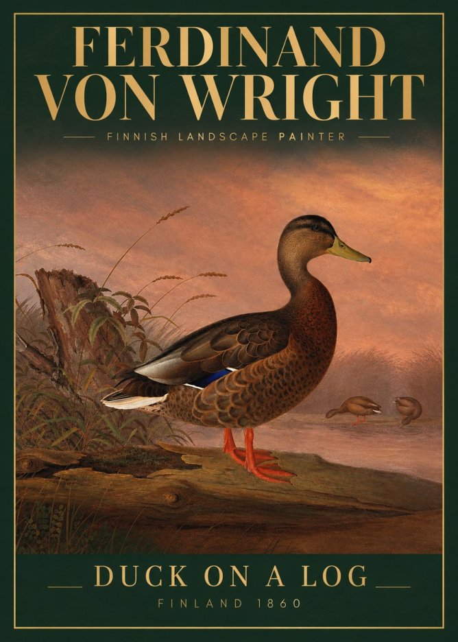 Ferdinand von Wright Wild Duck No4 - Affiche