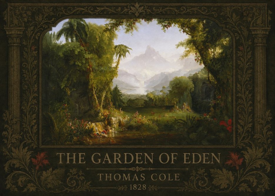 Thomas Cole The Garden of Eden II No3 - Affiche