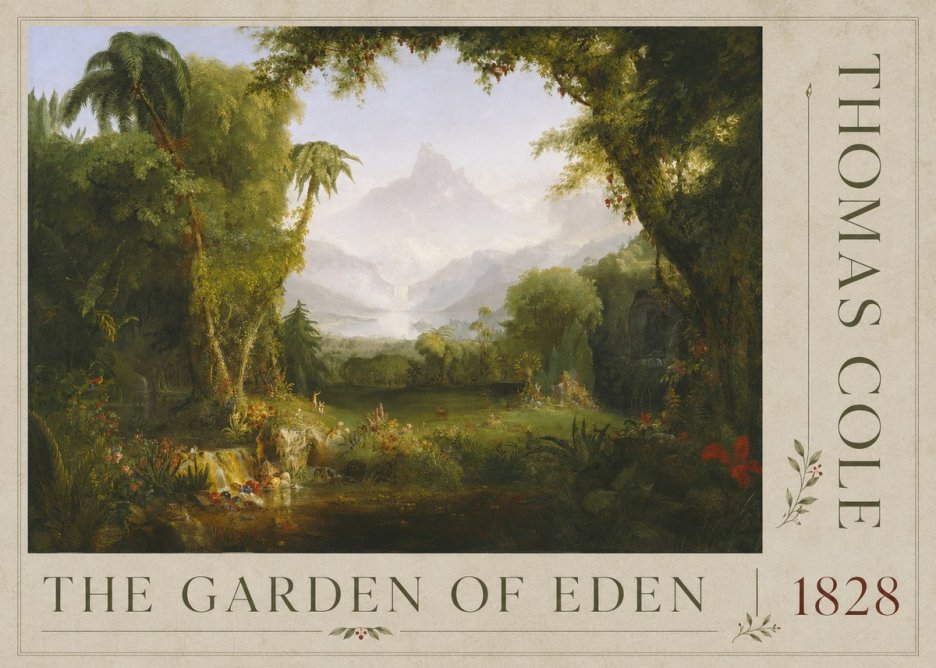 Thomas Cole The Garden of Eden II No4 - Affiche