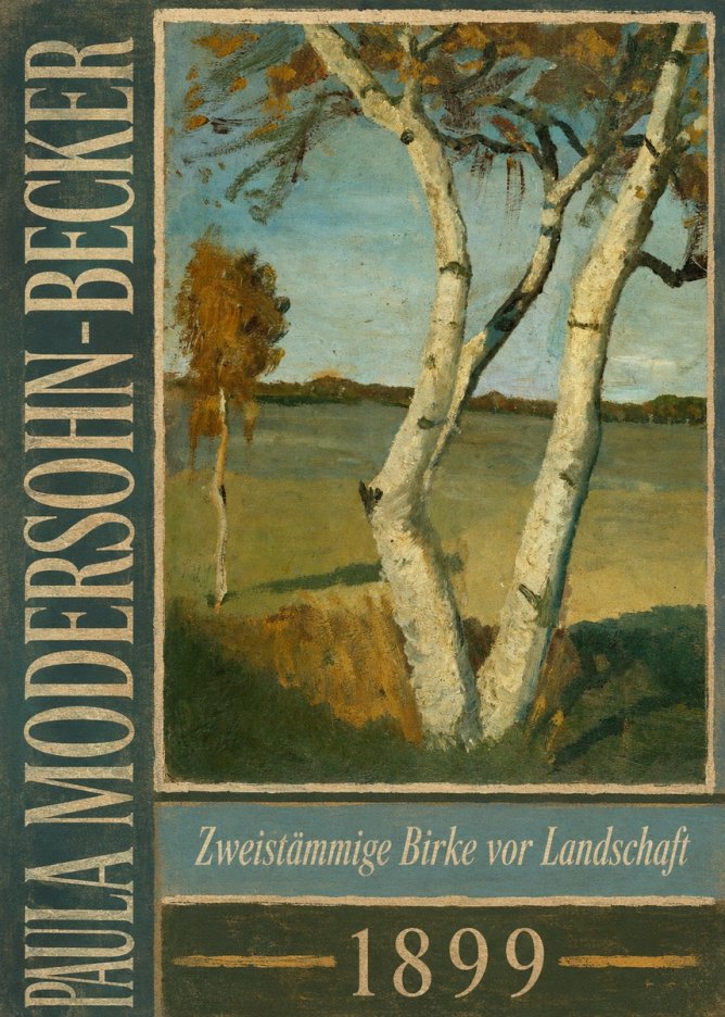 Paula Modersohn-Becker Zweistämmige Birke Vor Landschaft No5 - Affiche