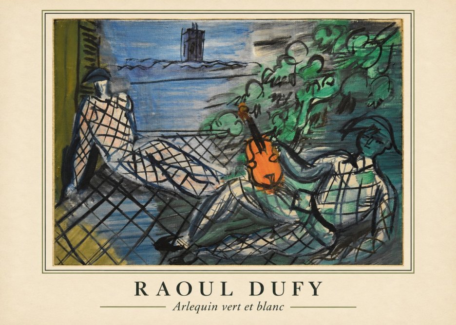 Raoul Dufy Arlequin Vert Et Blanc No4 - Affiche