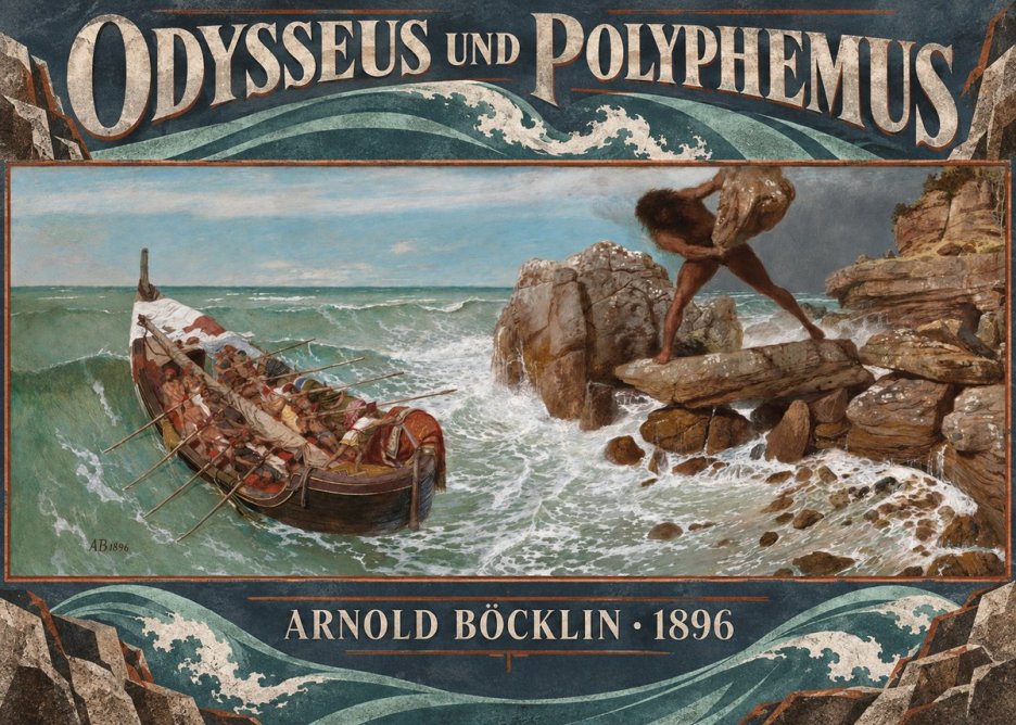 Arnold Böcklin Odysseus Und Polyphemus No5 - Affiche