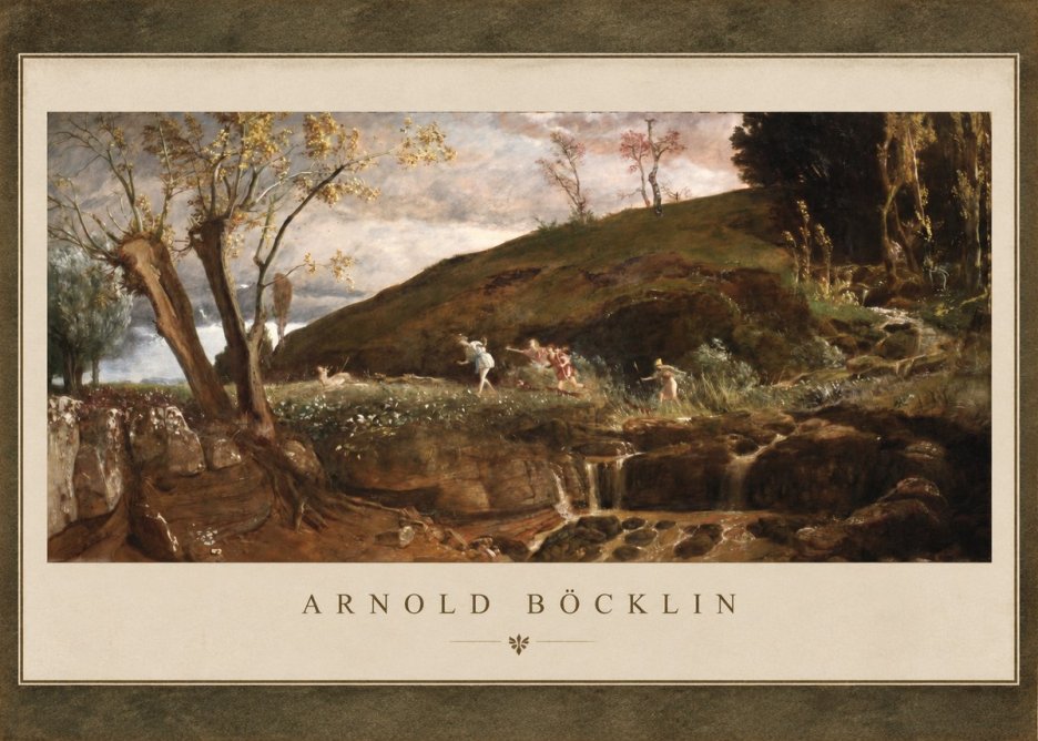 Arnold Böcklin Nymphs and Satyr No1 - Affiche